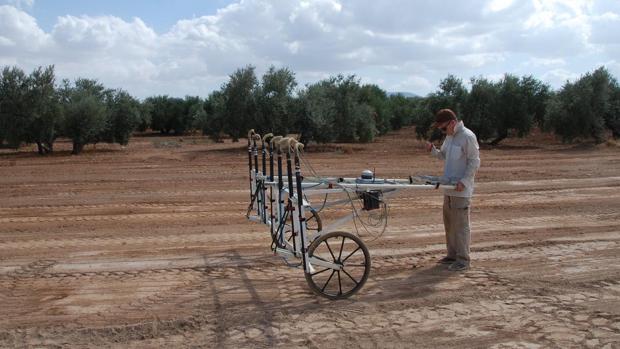 Descubren una calzada y edificación romana en una prospección realizada junto a las termas de Herrera