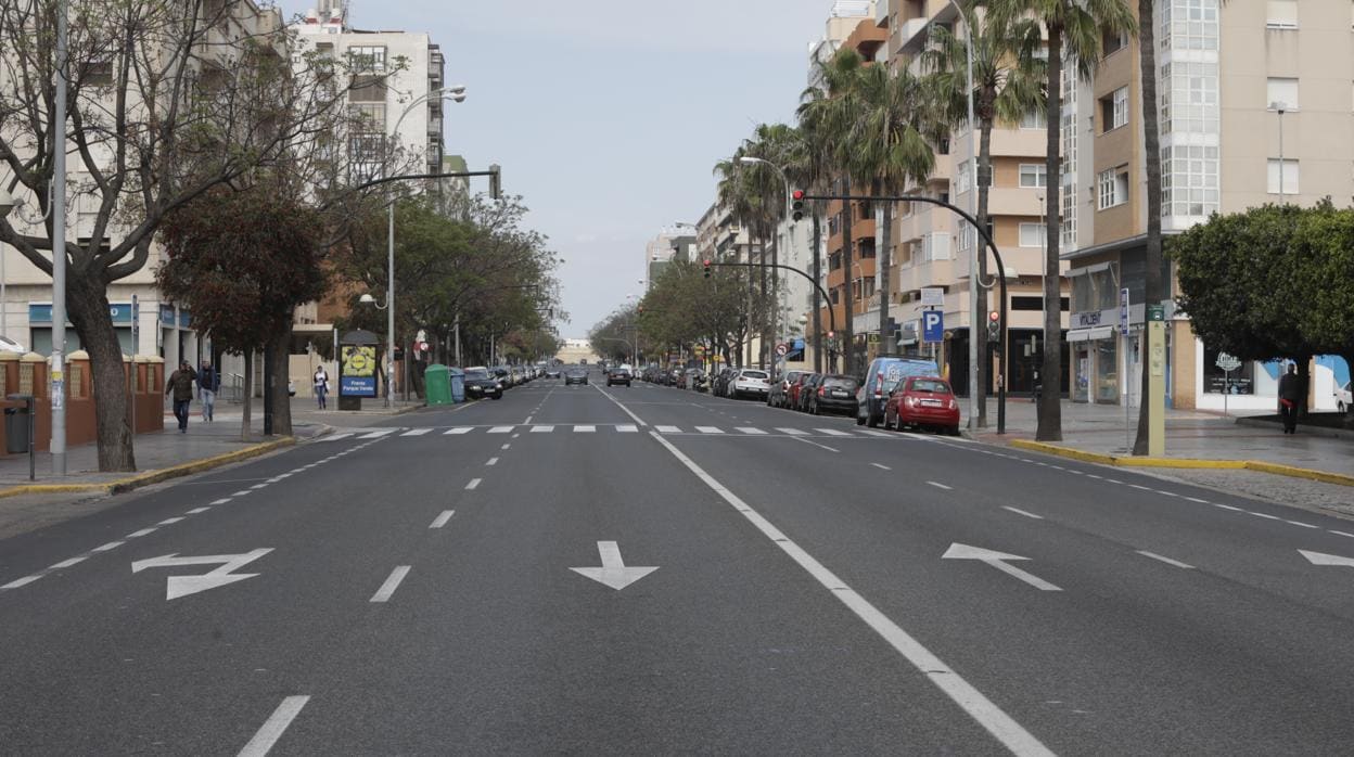 La avenida por donde discurrió la movilización el pasado domingo, siete días más tarde.