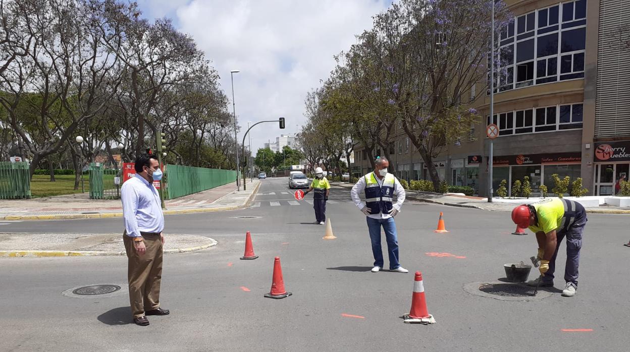 El Puerto inicia la construcción de una glorieta en la Avenida de La Libertad