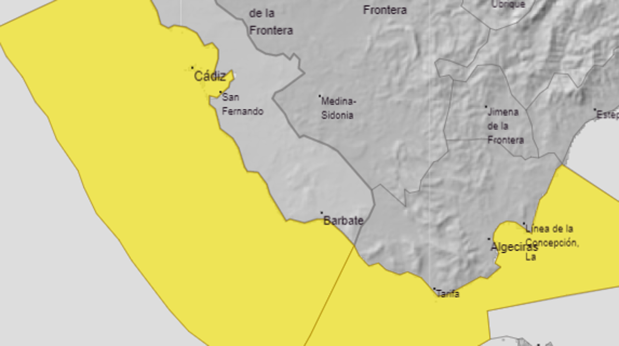 La AEMET mantiene este viernes el aviso amarillo por oleaje en todo el litoral gaditano