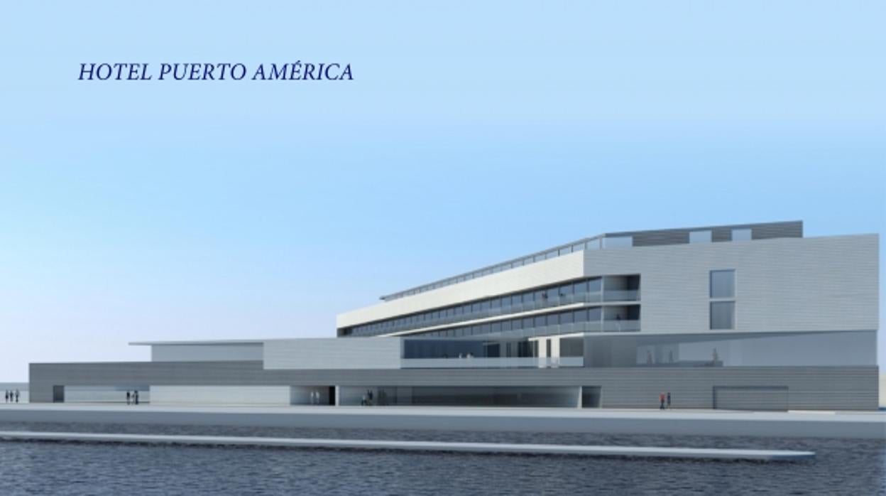 Maqueta del hotel que iría en Puerto América.