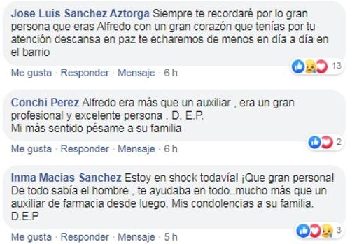 Los mensaje de ánimo y condolencias para la familia de Alfredo se han multiplicado en redes sociales