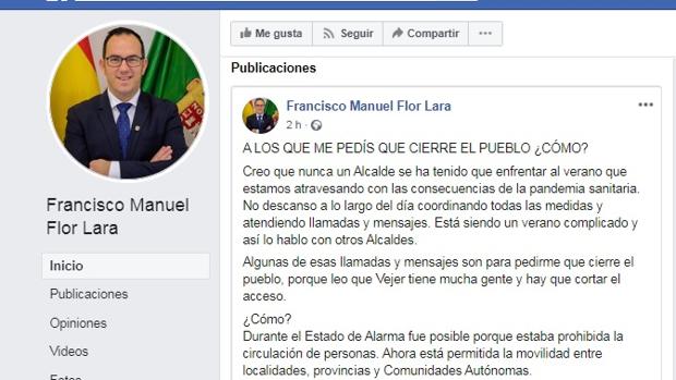 El alcalde de Vejer anuncia un positivo en El Palmar e insiste en que «no se puede cerrar la localidad» para evitar el Covid-19