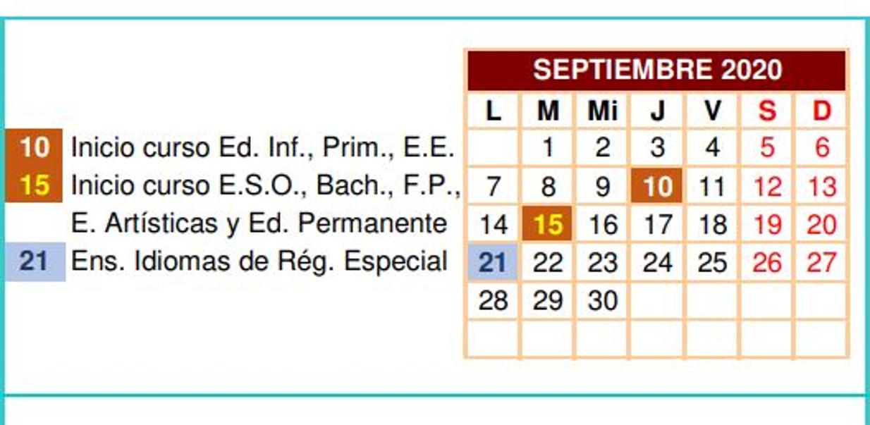 Cambio en el calendario escolar de Cádiz 2020-21