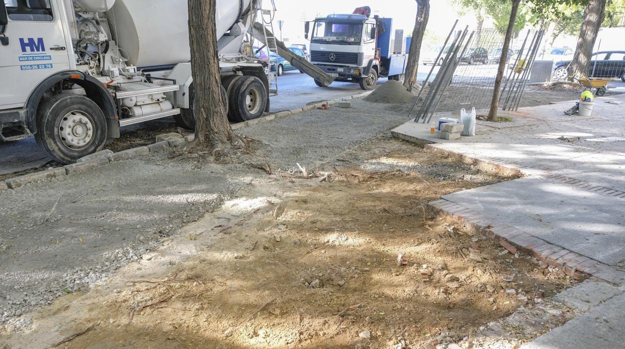 Obras en la Barriada de La Paz.