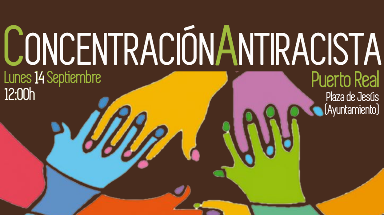 Concentración antirracista para denunciar los disparos sufridos por el senegalés en Puerto Real