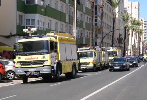 La avenida, durante la intervención.