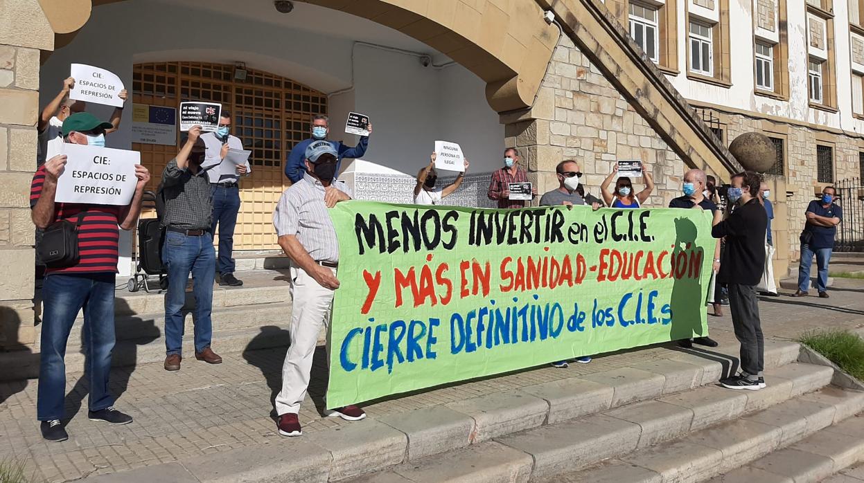 Protesta contra la apertura del CIE de Algeciras, esta semana.