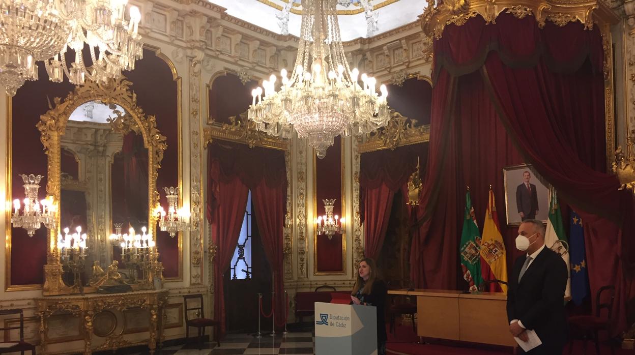 Momento de la presentación en el Salón Regio del presupuesto de Diputación para 2021