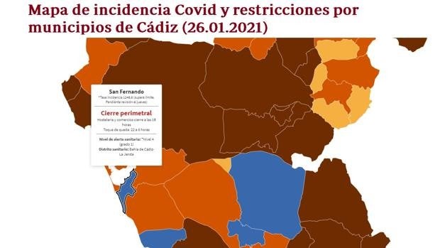 Mapa Covid: Consulta la incidencia y restricciones en los 45 municipios de Cádiz