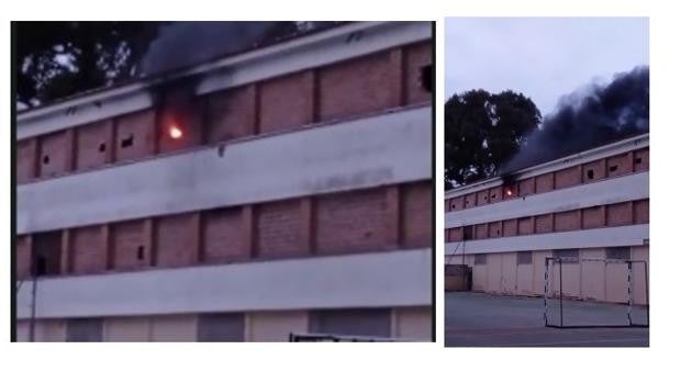 Incendio en la antigua residencia escolar Jesús Maestro de Sanlúcar