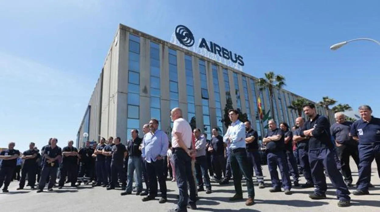 Imagen de archivo de una de las concentraciones de la plantilla de Airbus en Puerto Real