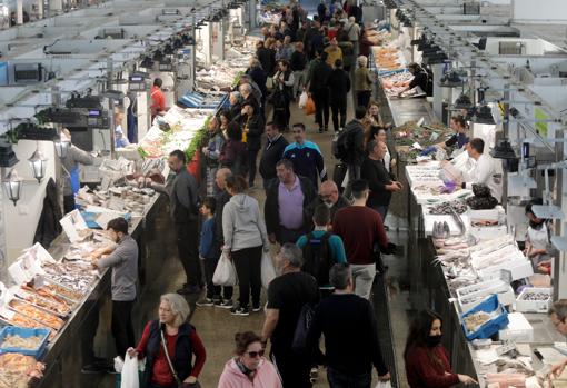 El mercado de la capital, horas antes de decretarse el estado de alarma.