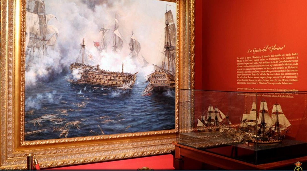 El diorama junto al cuadro 'El último combate del Glorioso'.