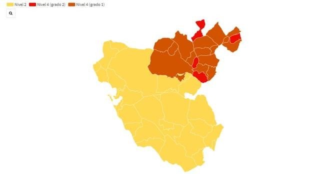 La incidencia del coronavirus en todos los municipios de la provincia