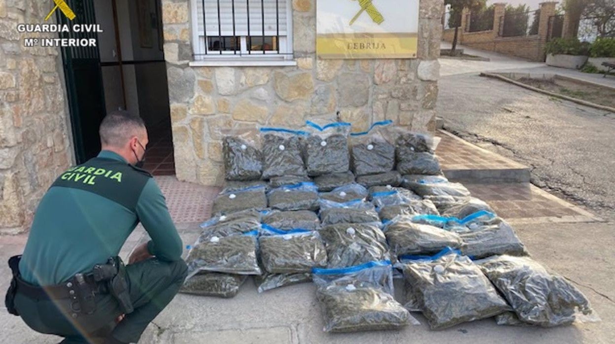 Detenido un vecino de Bornos transportando 52 kilos de cogollos de marihuana en un vehículo robado