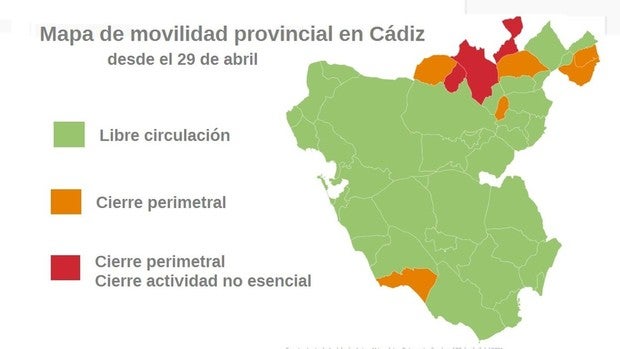 Nueve municipios de Cádiz se quedan confinados pese a la apertura entre provincias