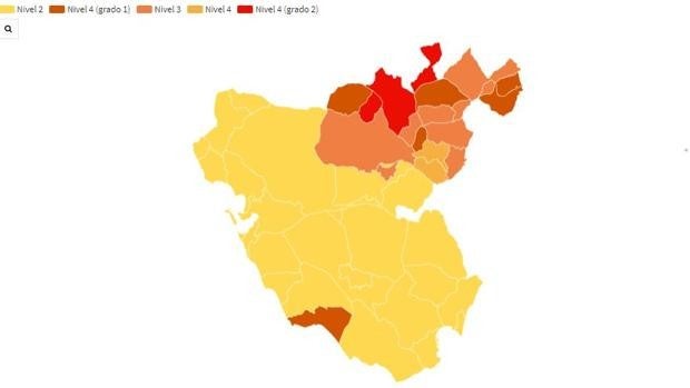 La tasa de incidencia del coronavirus en los municipios de Cádiz antes del fin de semana