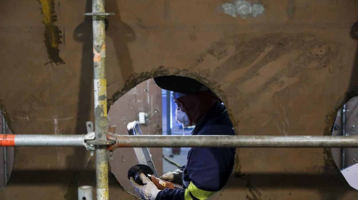 Trabajos en las corbetas que se construyen en la planta de San Fernando