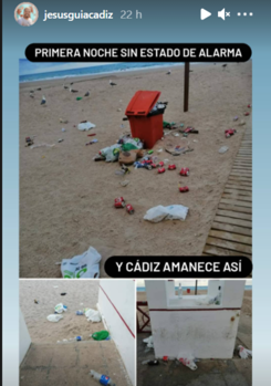 Residuos en la Playa de la Caleta, Cádiz