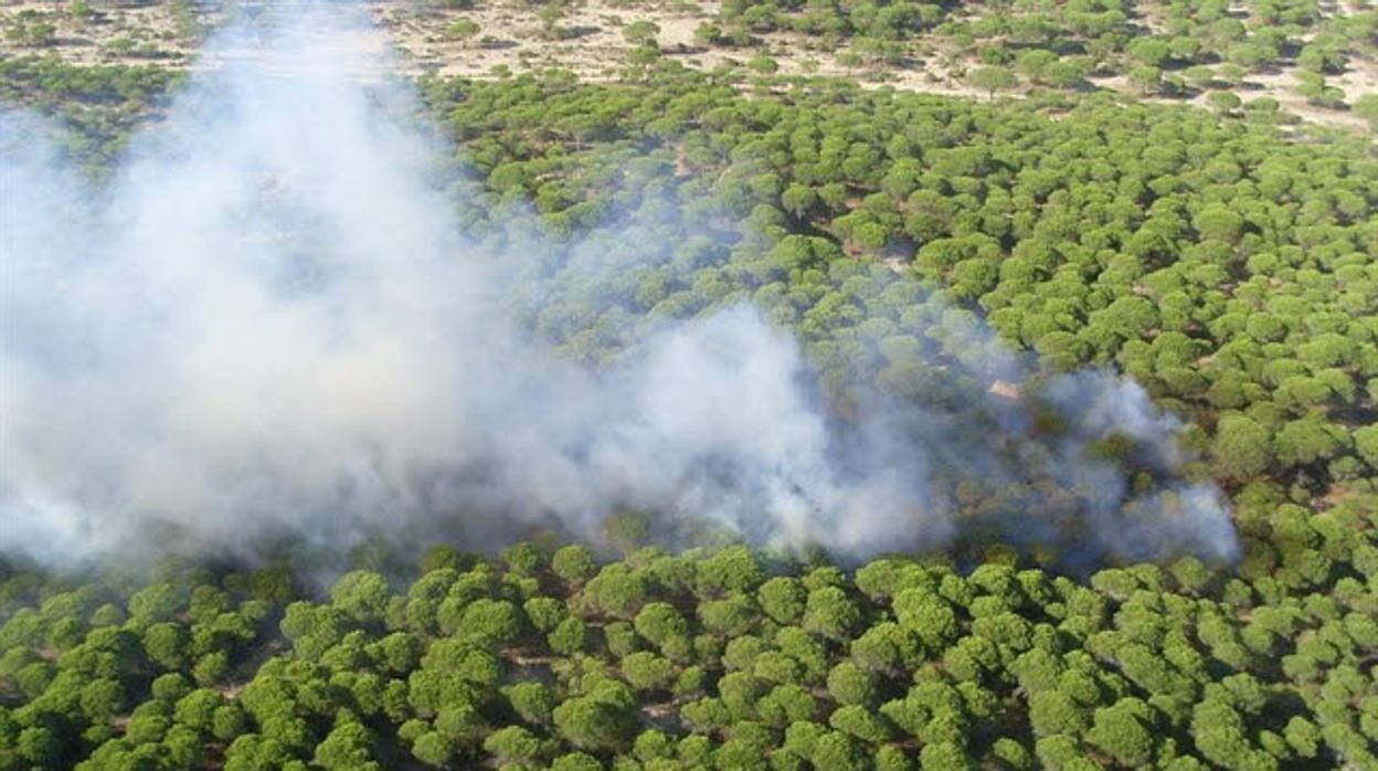 Imagen de archivo de un incendio en la Breña.