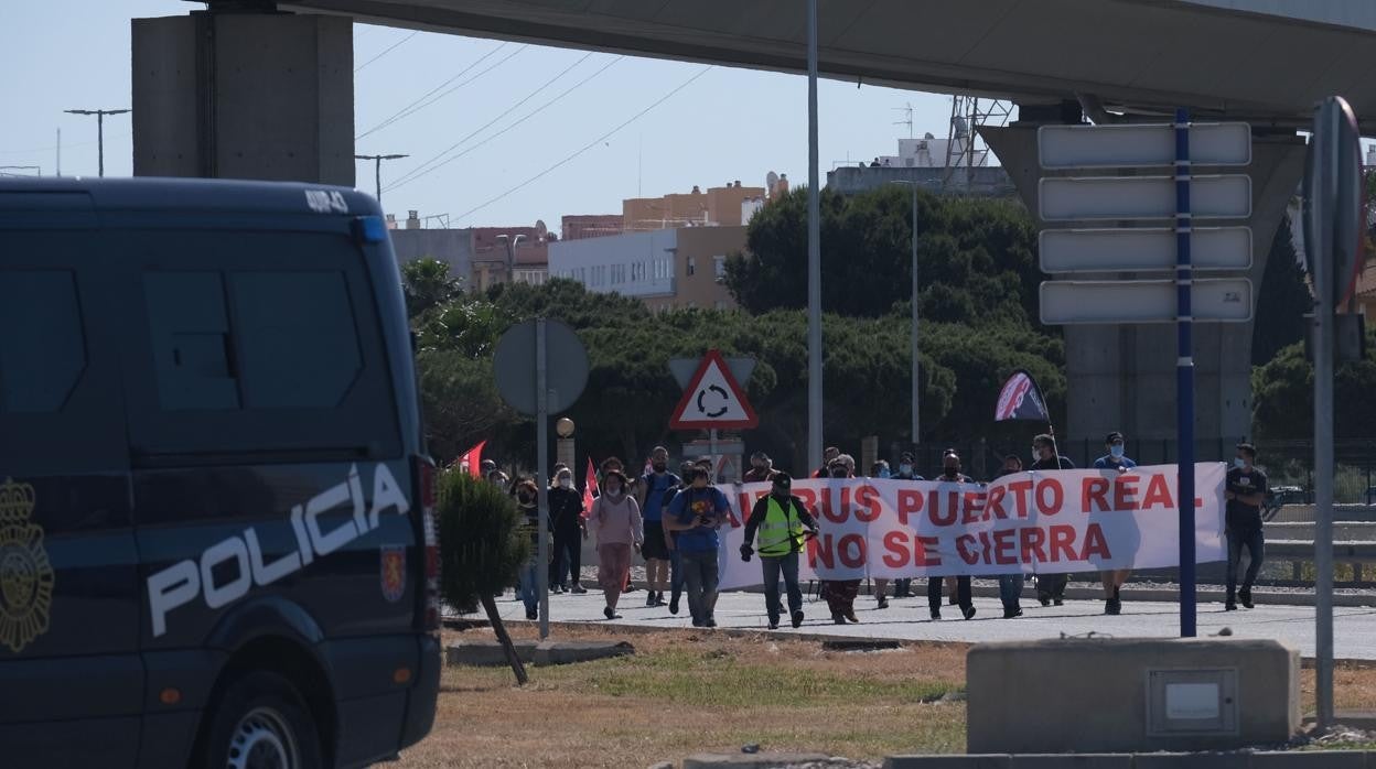 Manifestación de los trabajadores de Airbus Puerto Real