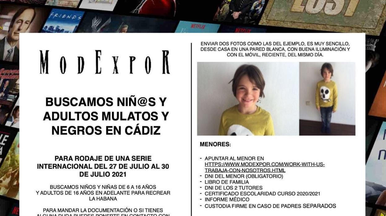 Netflix busca niños y adultos mulatos y negros en Cádiz para el rodaje de una serie