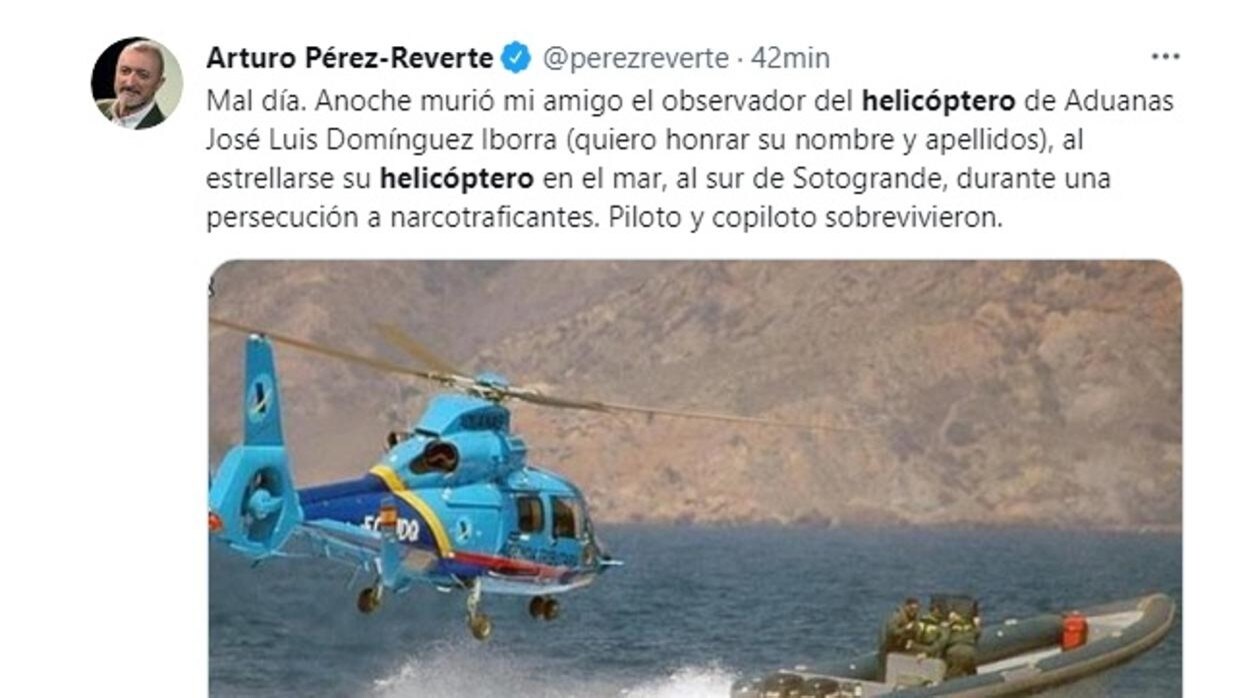 Conmoción por la muerte de José Luis Domínguez Iborra en una persecución en el helicóptero de Aduanas a narcotraficantes