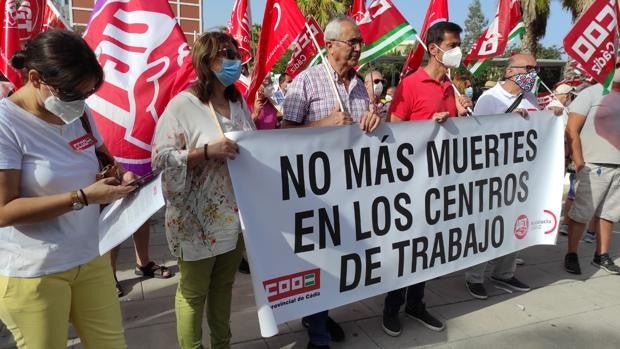 Manifestación en Cádiz contra la siniestralidad laboral