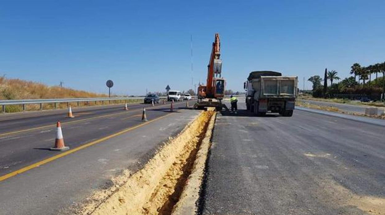 Obras del desdoble entre Los Palacios y Dos Hermanas