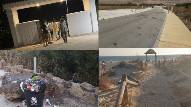 Botellones, destrozos en las pasarelas de las playas y falta de limpieza en zonas de Atlanterra: «Entran en nuestra urbanización a bañarse»