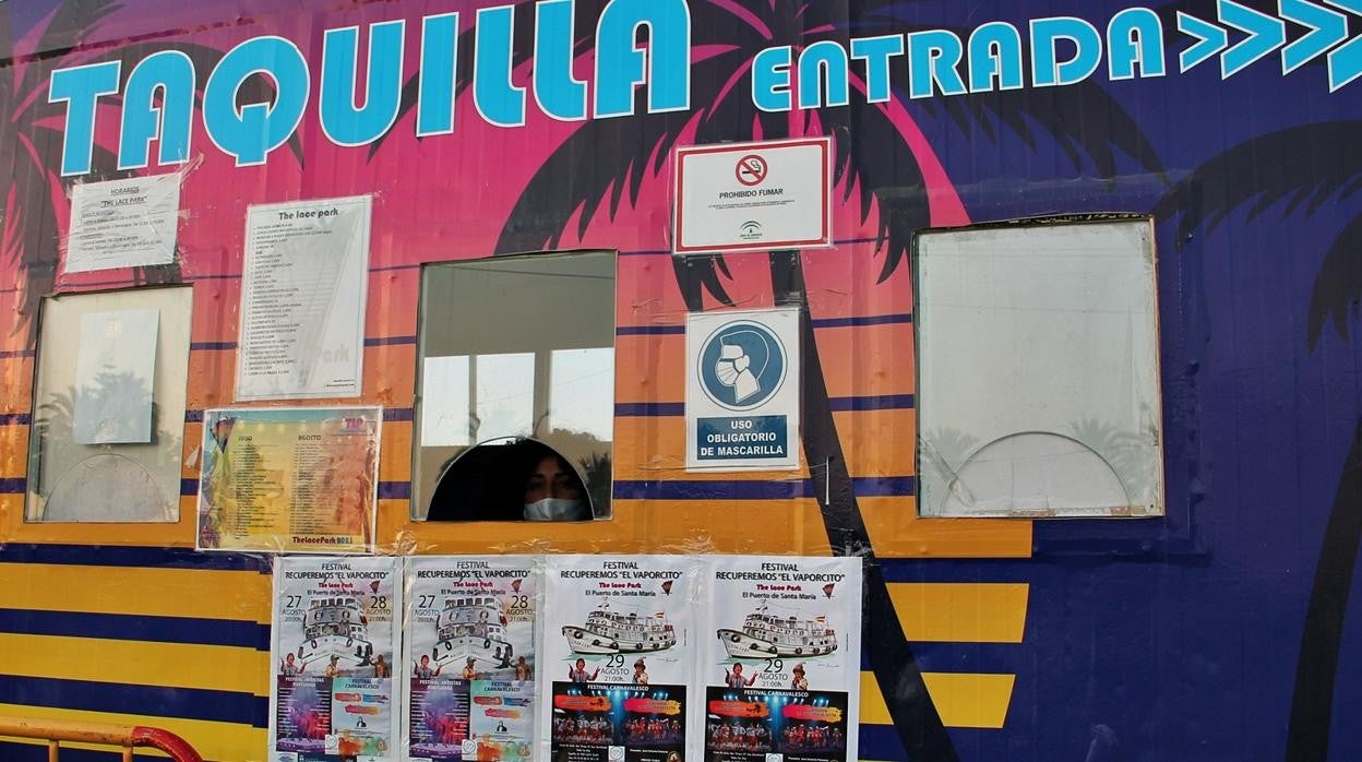 La taquilla que se ha instalado para la venta de las entradas