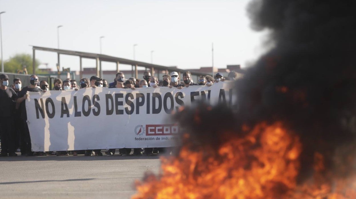 Archivo: los trabajadores de Alestis se movilizaron para evitar despidos en septiembre de 2020