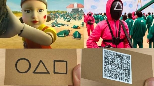 Tarjetas con código QR de 'El juego del calamar', ¿es una estafa o una estrategia comercial?