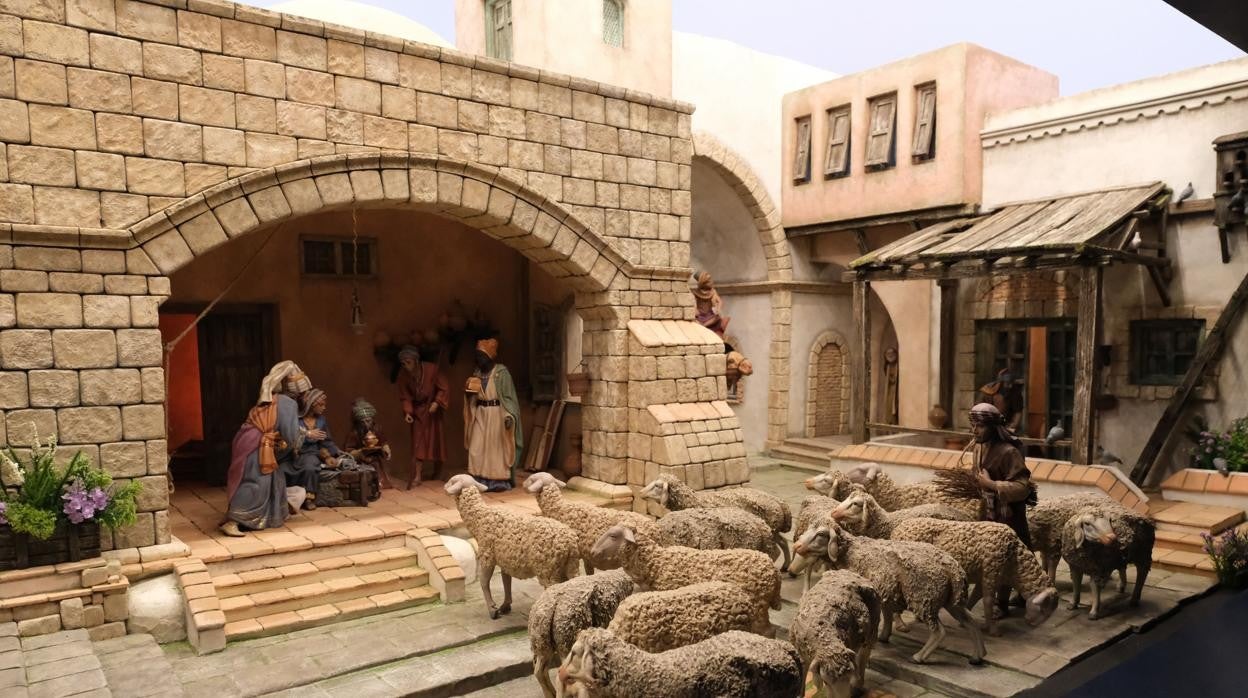 Escena de belén de la Asociación Gaditana de Belenistas