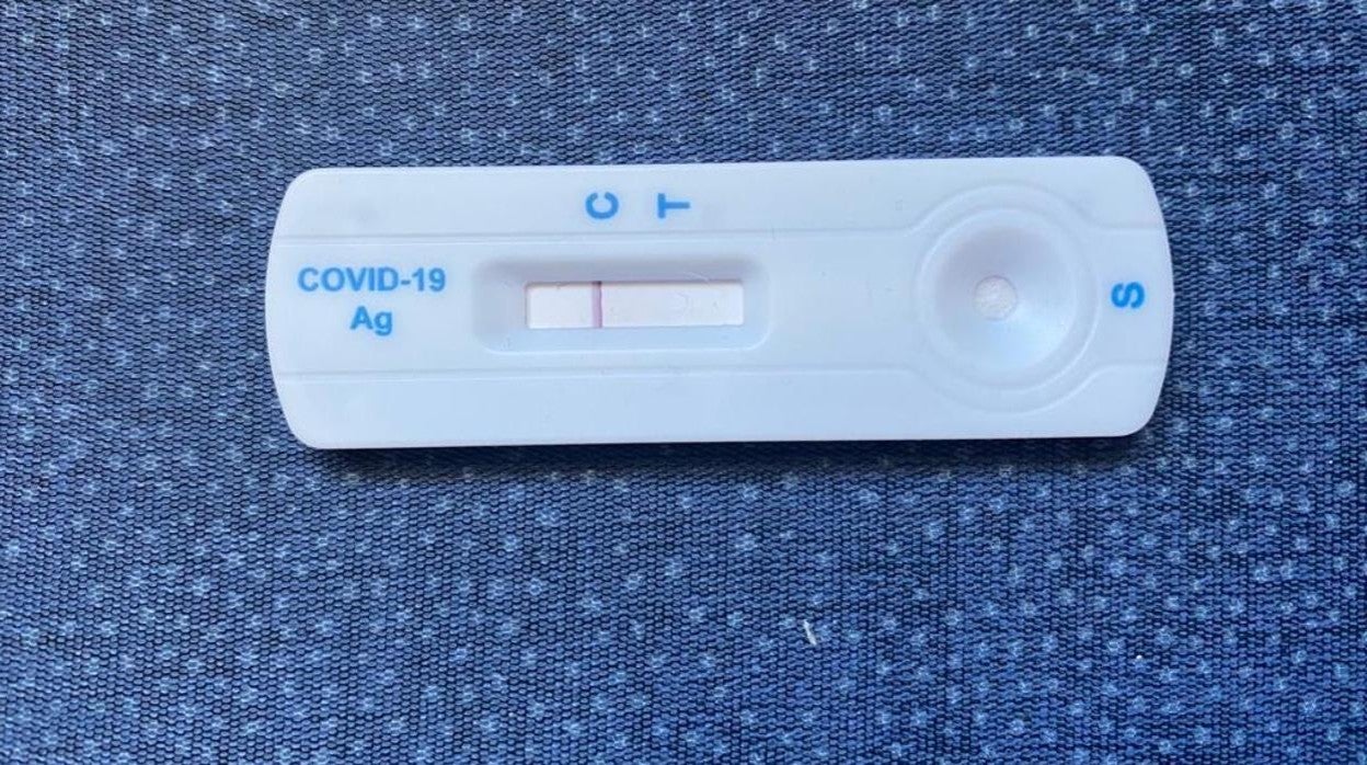 Test de antígenos con resultado negativo.