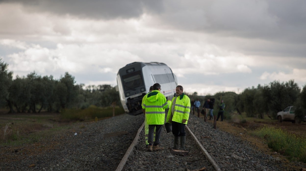 El tren descarriló a su pasó por Arahal