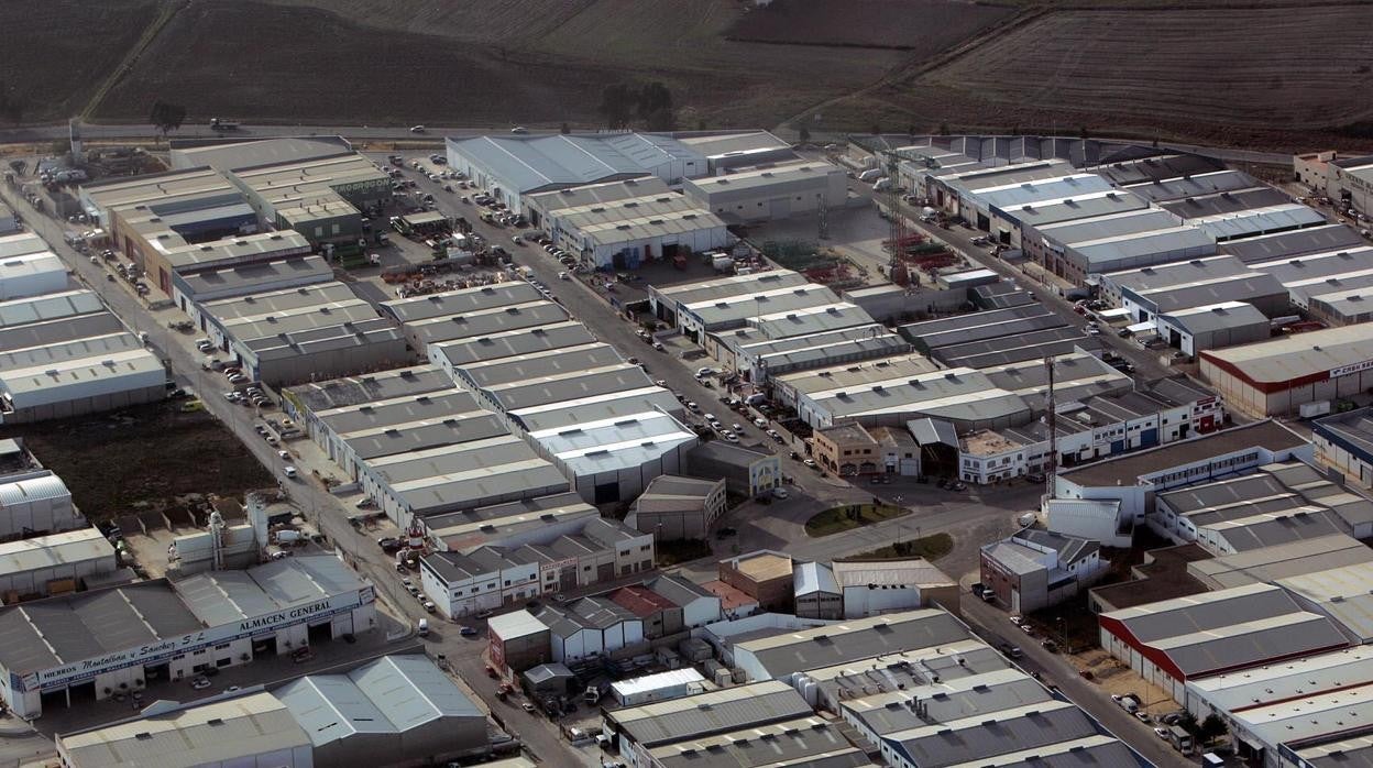 Vista panorámica del polígono industrial de Pelagatos, en Chiclana