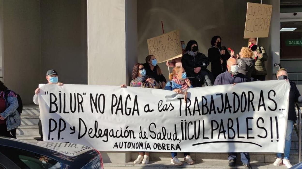 Una de las protestas realizadas durante todo el invierno por el colectivo afectado.