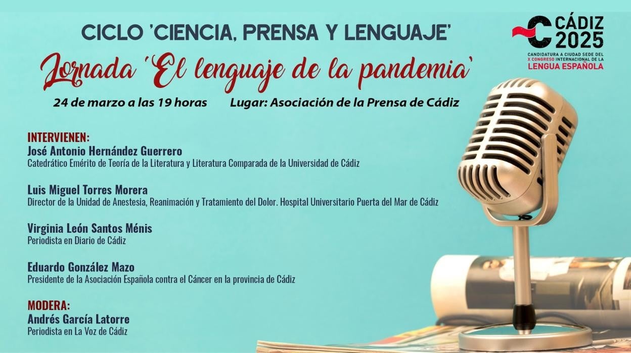 &#039;El lenguaje de la pandemia&#039; se analiza este jueves en Cádiz