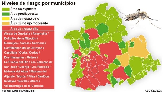 Virus del Nilo en Sevilla: estos son los niveles de alerta este año en la provincia, municipio por municipio