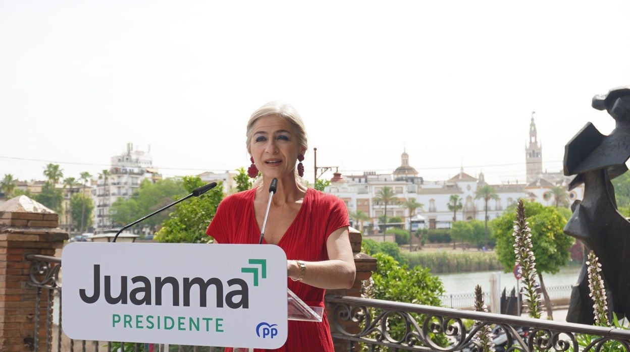 Patricia del Pozo durante el balance realizado por la Junta en la provincia de Sevilla