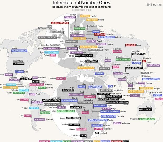 El mapa que revela en qué es mejor cada país del mundo