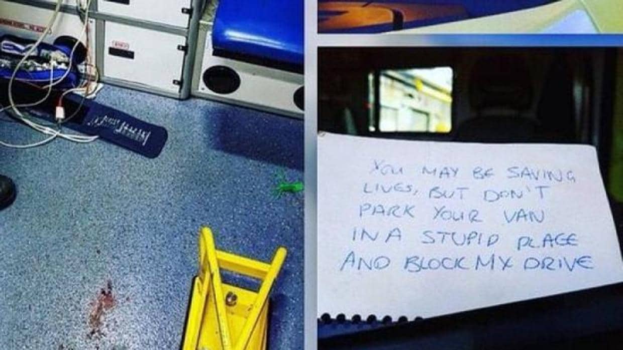 El indignante mensaje que encontraron en una ambulancia tras atender a una emergencia