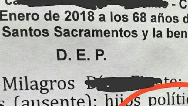 La esquela gallega que se ha hecho viral por dos de los nombres que contiene