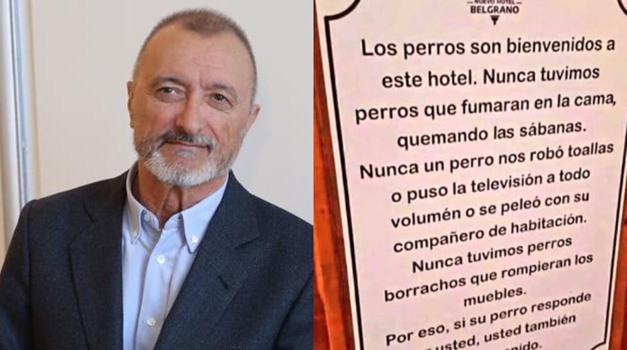 El cartel de un hotel que ha aplaudido Pérez-Reverte y se ha hecho viral por su defensa de los perros