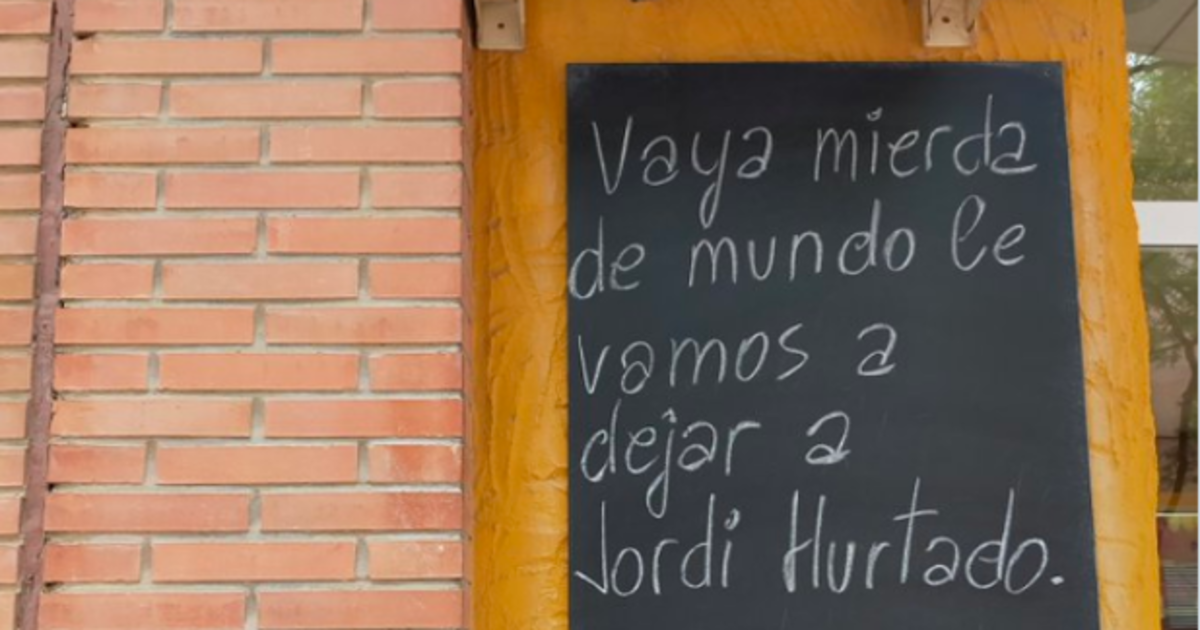 El cartel de un panadero de Murcia sobre Jordi Hurtado que se ha hecho viral