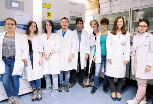 Natalia Díaz (Universitat de Barcelona -UB), Elba Marín (Hospital Clínic, UB), Marta Gabasa (UB), Rafael Ikemori (UB, primer autor del treball), Jordi Alcaraz (UB, investigador principal), Noemí Reguart (Hospital Clínic), Paula Duch (UB), Cristina Teixidó (Clínic), Marselina Arshakyan (UB). Xènia Fuente