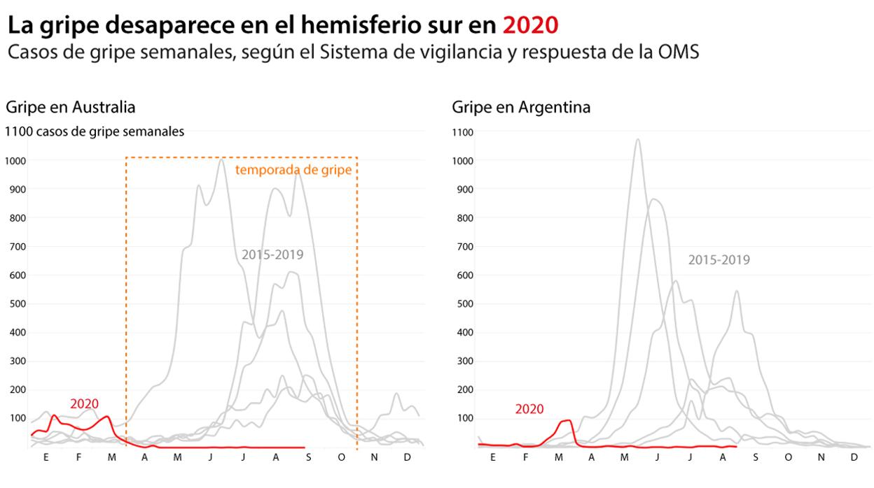 ¿Desaparecerá la gripe en España este invierno como ha ocurrido en el hemisferio sur?