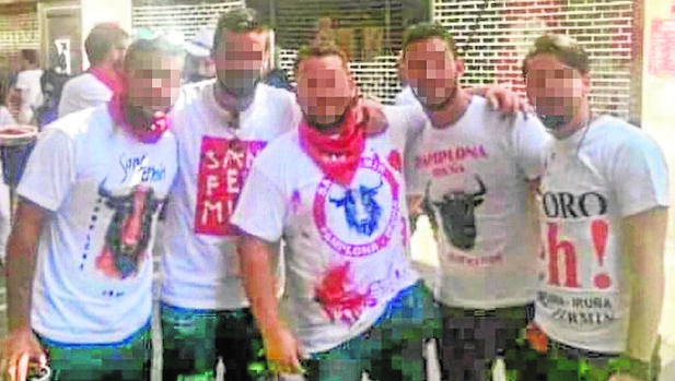 Los cinco detenidos por la violación de la joven madrileña, en los pasados Sanfermines